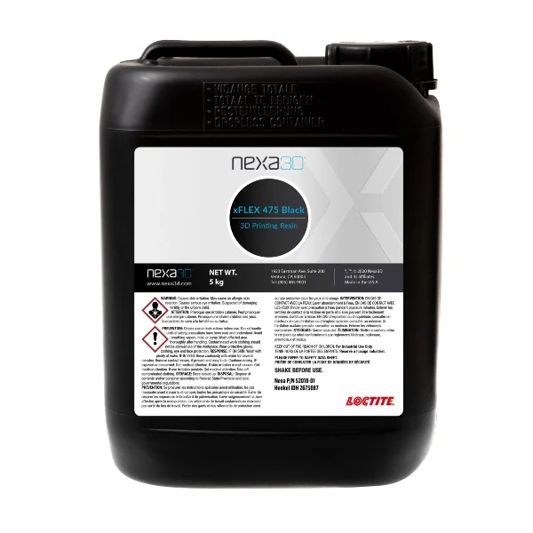 Nexa3D xFLEX475-Black elastomeric LSPc resin, 5 kg bottle