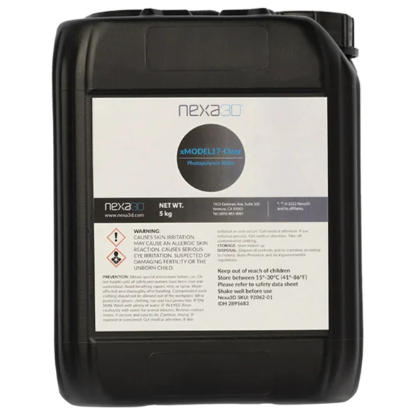 Nexa3D xMODEL17-Clear High-Clarity Prototyping Resin | 5 kg