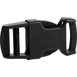 xPP405-Black printed buckle and clip — Nexa3D polypropylene-like resin sample